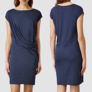All Saints Sabie Dress In Navy